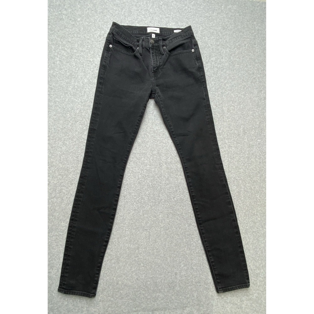 Frame Jeans Womens 28 Black Denim L Homme Skinny Dark‎ Wash American